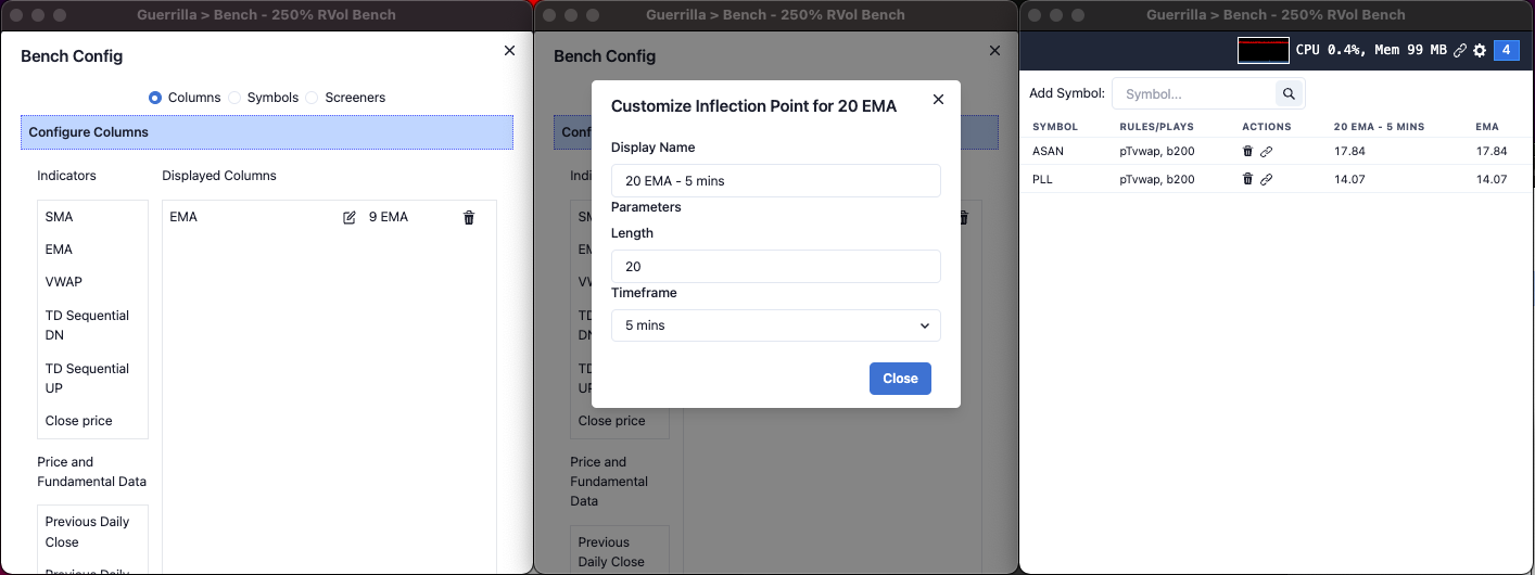 Configure bench in Guerrilla