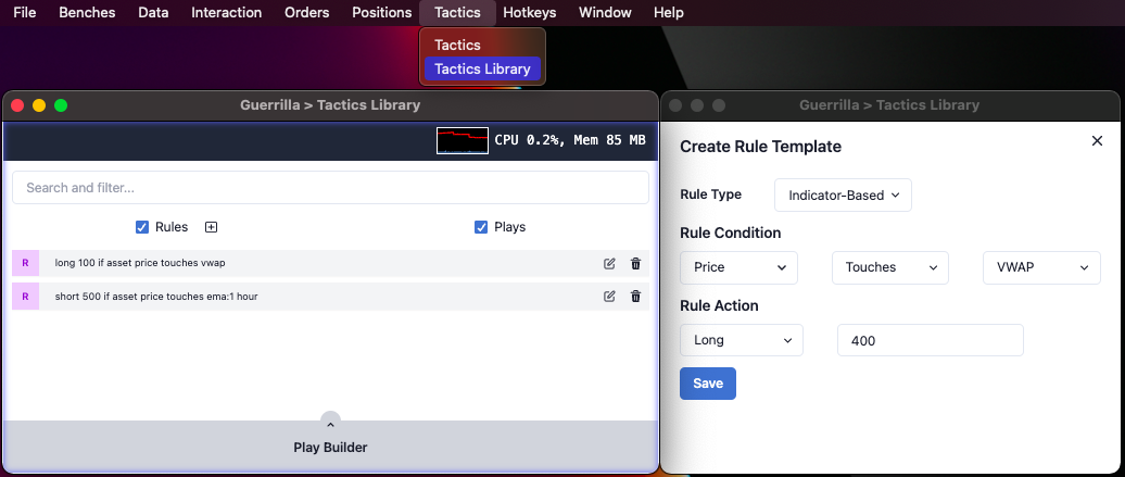 Create Rule Template in Guerrilla