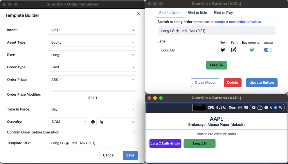 DQM order template example